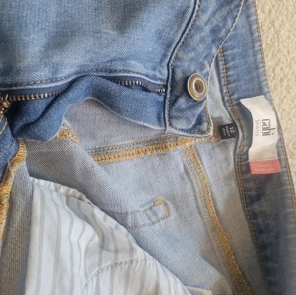 CAbi High Straight Light Wash Jeans Size 12 - Picture 6 of 16
